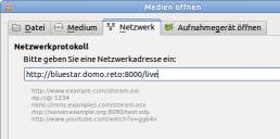 Verbindungsaufnahme zum Streaming-Server mit VLC als Client Verbindungsaufnahme zum Streaming-Server mit VLC als Client